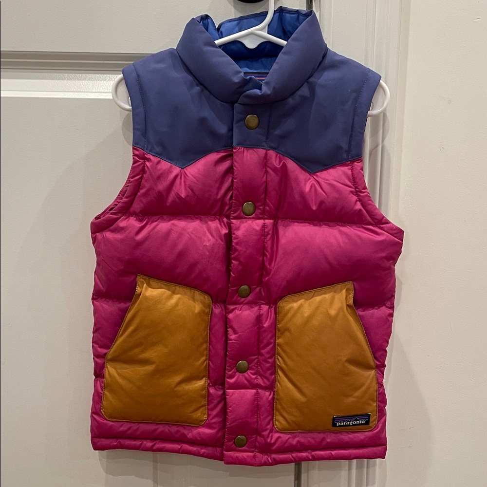 Patagonia Kids' Vest in Pink, Blue, and Gold